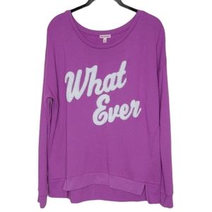 Juicy Couture XL "What Ever" Mean Girls Attitude High-low Y2K Sweatshirt